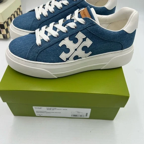 Women's Tory Burch platform denim sneakers size 8 US